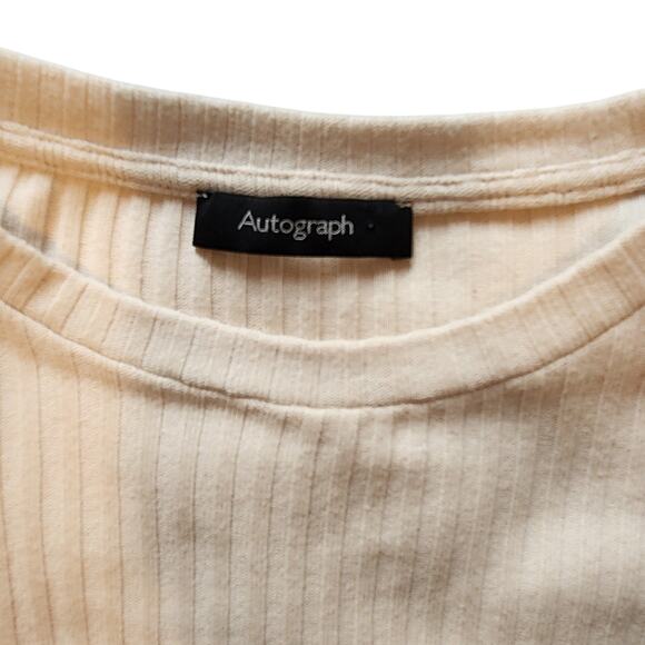 M & S Autograph Marks & Spencer Button Sleeve Ribbed Pullover Sweater Size 10 - Picture 3 of 13